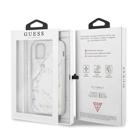 Guess Marble - Coque pour iPhone 11 (blanc)