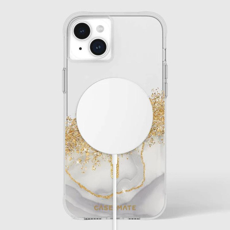 Case-Mate Karat MagSafe - iPhone 15 Plus Hülle mit Gold verziert (Marmor)
