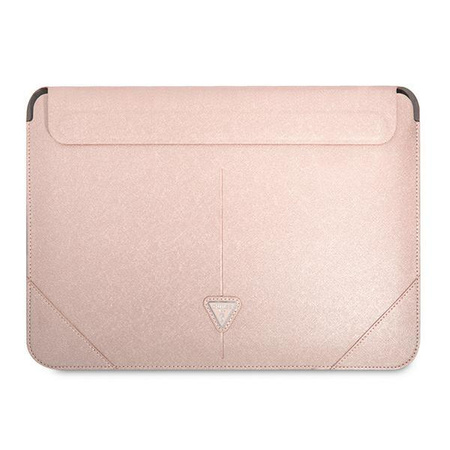 Guess Saffiano-Dreieck Logo-Hülle - 16" Notebook-Tasche (rosa)