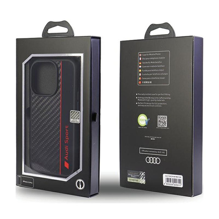 Audi Carbon Fiber Stripe - Etui iPhone 14 Pro (Czarny)