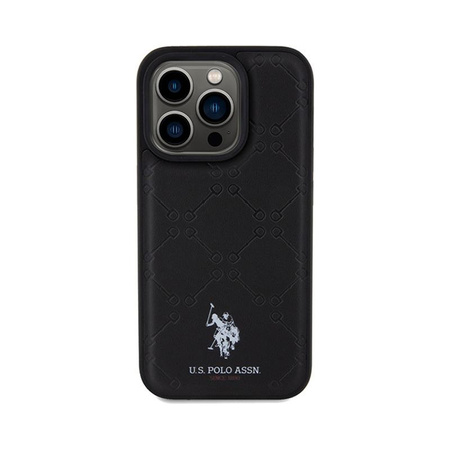 US Polo Assn Yoke Pattern - Coque pour iPhone 15 Pro (noir)