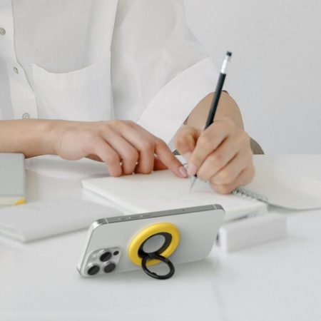 Spigen Nano Pop MagSafe Phone Ring - Magnetic finger holder with stand function (Mango Yellow)