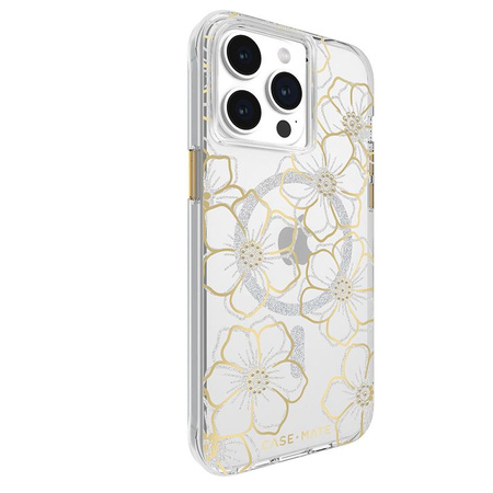 Case-Mate Floral Gems MagSafe - iPhone 15 Pro Max Case (Gold)