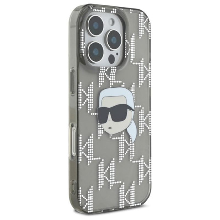 Karl Lagerfeld IML Karl Head Electroplated - Coque iPhone 16 Pro Max (noir)