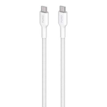 PURO Fabric - Heavy duty braided USB-C to USB-C cable 1.2m (white)