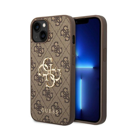 Guess 4G Big Metal Logo - Coque iPhone 15 / 14 / 13 (marron)