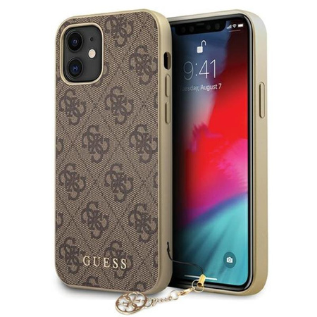Guess 4G Charms Collection - Coque pour iPhone 12 mini (marron)