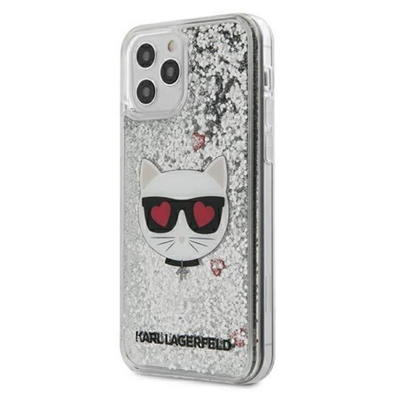 Karl Lagerfeld Liquid Glitter Choupette - iPhone 12 Pro Max Tasche (silber)