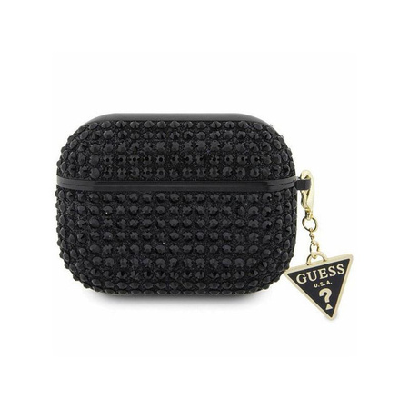 Guess Rhinestone Triangle Charm - Étui AirPods 3 (noir)