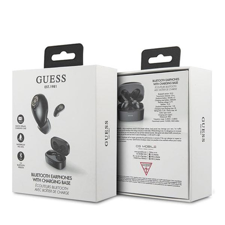 Guess Wireless Earphones 5.0 4H - TWS headphones + docking station (black)