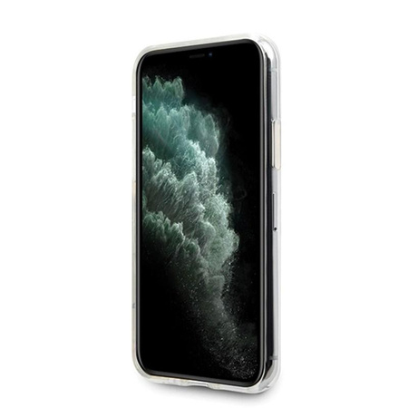 Guess Circle Glitter 4G - iPhone 11 Pro tok (világosszürke)