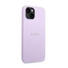 Guess Saffiano Metal Logo Stripes - Etui iPhone 14 (liliowy)