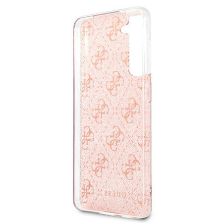 Guess 4G Glitter - Etui Samsung Galaxy S21 FE (różowy)