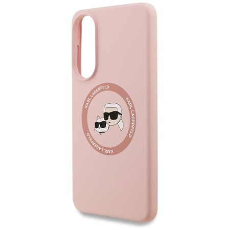 Karl Lagerfeld Silicone Double Heads And Circle MagSafe - Case for Samsung Galaxy S25 Edge (pink)