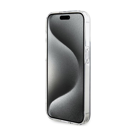 Guess IML 4G Gold Stripe - pouzdro pro iPhone 15 Pro (černé)