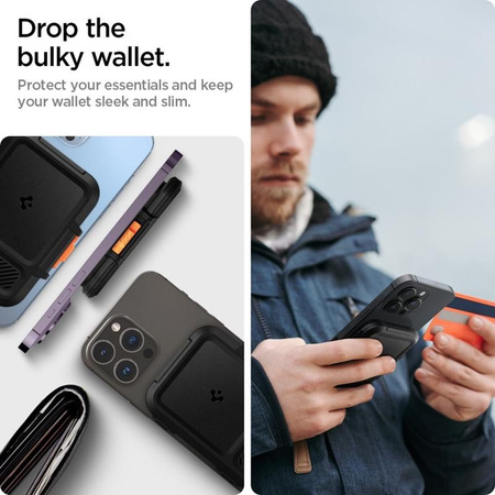 Spigen Lock Fit MagSafe - Magnetische Brieftasche (Schwarz)