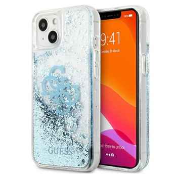 Coque Guess Liquid Glitter 4G Big Logo - iPhone 13 Case (bleu)