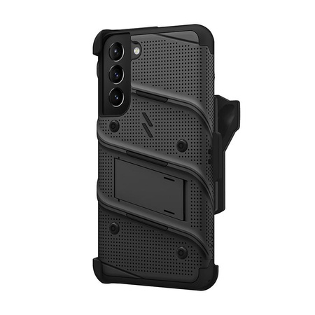 ZIZO BOLT Series - Étui blindé pour Samsung Galaxy S22+ avec écran en verre 9H + étui avec support (noir)