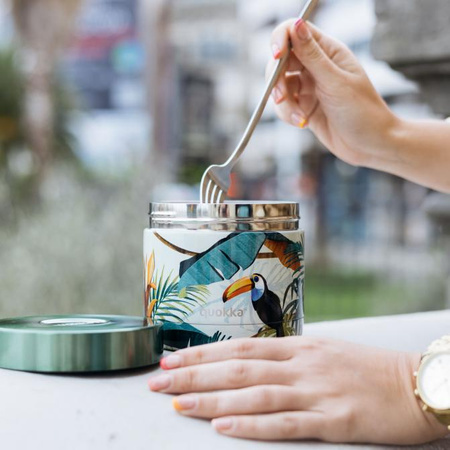Quokka Whim Food Jar - Thermoskanne für Mittagessen / Lunch-Thermoskanne 600 ml (Tropisch)