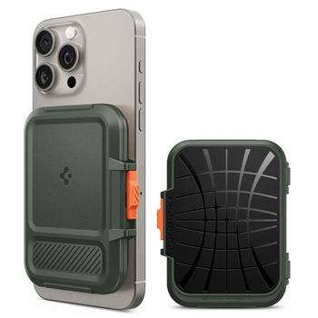 Spigen Lock Fit MagSafe - Magnetische Brieftasche (Militärgrün)
