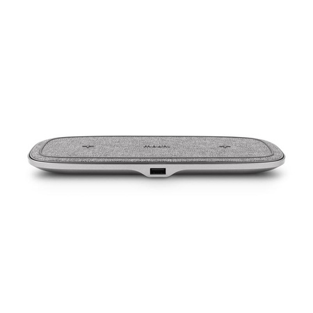 Moshi Sette Q - Duales drahtloses induktives Qi-Ladegerät für iPhone und Android (Nordisches Grau)