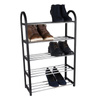 Alpina - Shoe Rack / Shelf / Stand 5-Tier 50x20x77 cm (Silver / Black)