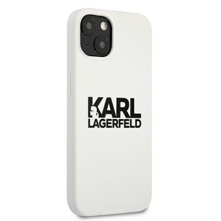 Karl Lagerfeld Silicone Stack Logo - pouzdro pro iPhone 13 mini (bílé)