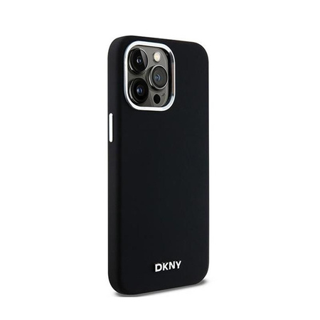 DKNY Liquid Silicone Small Metal Logo MagSafe - Case for iPhone 15 Pro Max (black)