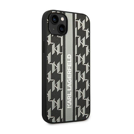 Karl Lagerfeld Monogram Stripe - iPhone 14 tok (szürke)
