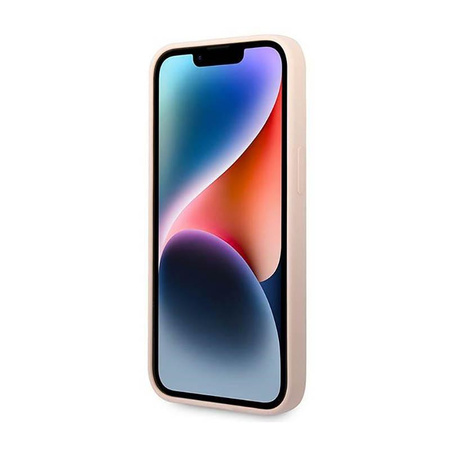 Guess szilikon logólemez MagSafe - iPhone 14 tok (rózsaszín)