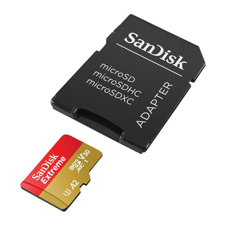SanDisk Extreme microSDXC - 128 GB A2 V30 UHS-I U3 memory card 190/90 MB/s with adapter