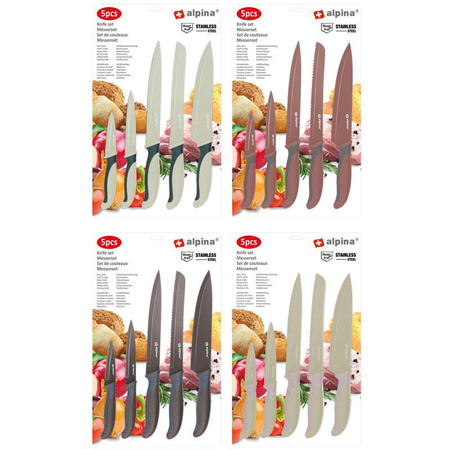 Alpina - Stainless steel knife set (Brown)