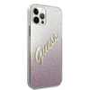 Guess Glitter Gradient Script - Coque iPhone 12 / iPhone 12 Pro (rose)