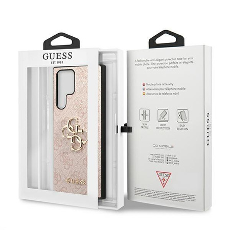 Guess 4G Großes Metall-Logo - Samsung Galaxy S22 Ultra Tasche (rosa)