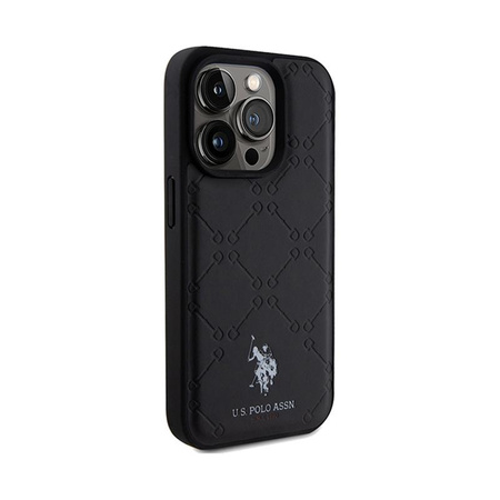 US Polo Assn Yoke Pattern - iPhone 15 Pro Tasche (schwarz)