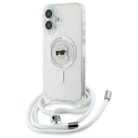 Karl Lagerfeld Crossbody IML Karl Head MagSafe - Pouzdro pro iPhone 16 (průhledné)
