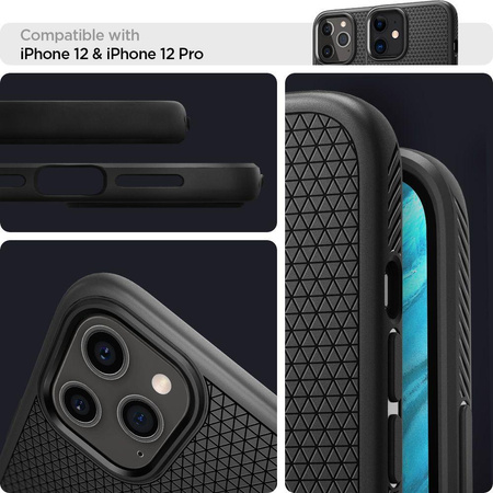 Spigen Liquid Air - Hülle fü rPhone 12 Pro / iPhone 12 (Schwarz)