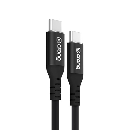 Crong Soft Link - 100W PD 5A USB-C és USB-C 200cm-es kábel (fekete)