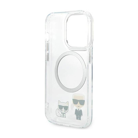 Karl Lagerfeld Karl & Choupette Aluminum MagSafe - iPhone 14 Pro Case (Transparent)