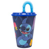 Disney Stitch Palms – Kubek z elastyczną słomką i pokrywką (430 ml, bez BPA, licencjonowany)