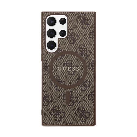 Guess 4G Collection Leather Metal Logo MagSafe - Samsung Galaxy S24 Ultra Case (brown)