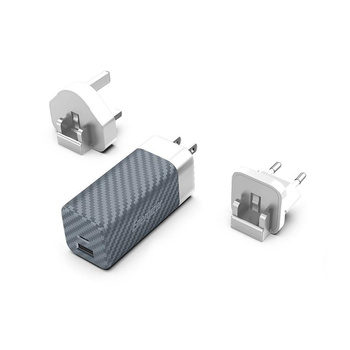 Energizer Ultimate - cestovní nabíječka Multiplug EU / UK / US GaN USB-C a USB-A 65W PD (stříbrná)