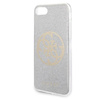 Guess Circle Glitter 4G - Coque iPhone SE 2020 / 8 / 7 (Gris clair)