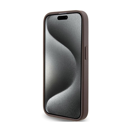 Guess 4G Metal Gold Logo - Coque iPhone 15 Pro (marron)