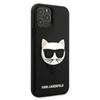 Karl Lagerfeld Choupette Head 3D Rubber - pouzdro pro iPhone 12 / iPhone 12 Pro (černé)