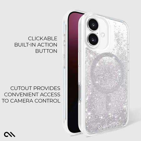 Case-Mate Waterfall MagSafe - Pouzdro pro iPhone 16 (Silver)