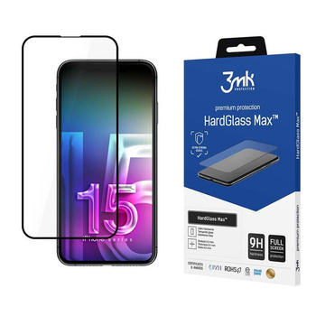3mk HardGlass Max - Edzett üveg iPhone 15 Pro Max készülékhez (fekete)