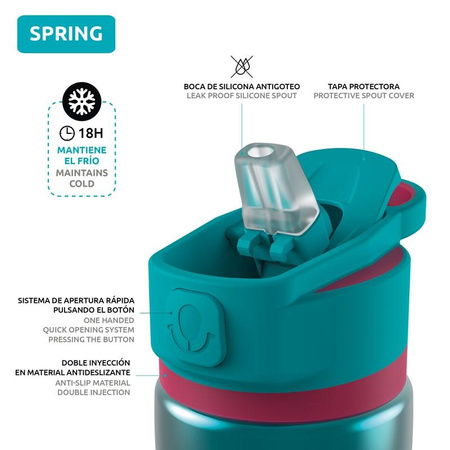 Quokka Spring - Rozsdamentes acél termikus palack gyorsnyitó rendszerrel 600 ml (Bondi)
