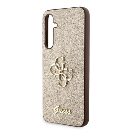 Pouzdro Guess Glitter Script Big 4G - Samsung Galaxy S23 FE (zlaté)