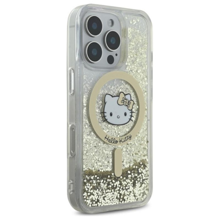 Hello Kitty Liquid Glitter Fever MagSafe - Pouzdro na iPhone 16 Pro (bílý/zlatý)